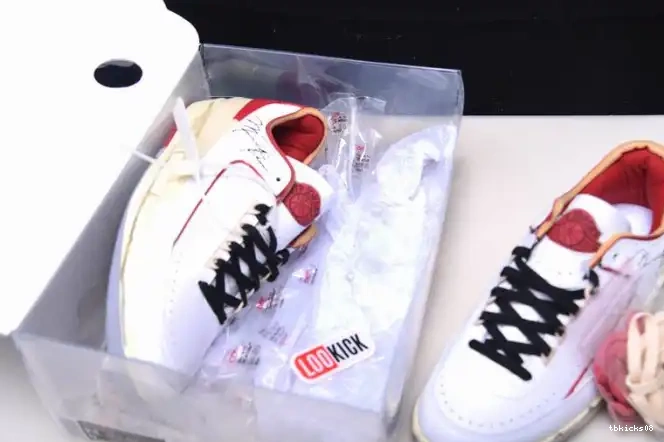 Reps TBkick DJ4375-106 Off-White 2 Low Retro White Red SP Jordan 0407